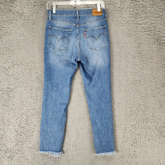 Levi's Denim - Levis Jeans Womens 29 Premium Big E 724Stretch High Rise Straight Frayed Cropped